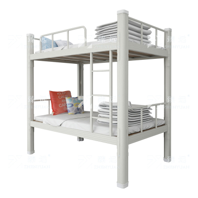 臻远 XCC-12 钢制床双层床员工宿舍上下铺学生公寓床双人床铁艺高低床 双层床1200宽白