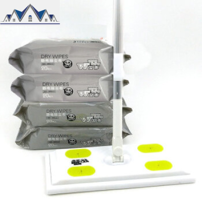 卫朴 免手洗夹固式地板平板拖把可伸缩旋转静电除尘拖把 三维工匠