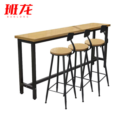 班龙长条吧台桌1.6m+3椅套