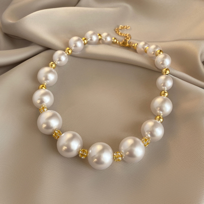 闪钻珍珠项链女款2025新款气质小众精致颈链锁骨链轻奢高级感项饰送女朋友老婆情人节七夕生日礼物