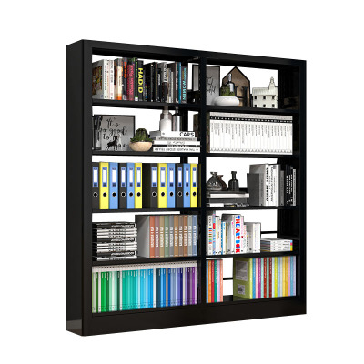 锦北 书架学校图书馆阅览室书籍架落地资料档案架黑色白色 单面一列二