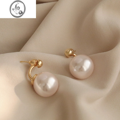 JiMi925银针珍珠耳饰气质高级大气耳环轻奢小众设计感耳钉独特耳坠女