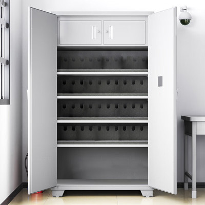 格具(GEJU) 加厚金属武器存放柜管制器械保管柜密码锁存储柜灰白色1.8米高 可放50把短手枪