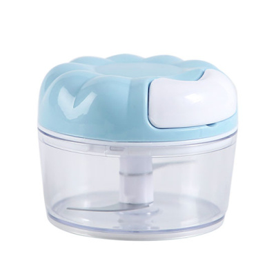 捣蒜泥拉蒜器家用搅蒜器蒜蓉大蒜搅碎机家庭手动打蒜器 敬平 花型淡蓝研磨碗(碎物器)