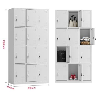 迅众 十二门柜衣柜钢制员工衣柜铁皮柜更衣柜职员宿舍衣柜带锁储物柜鞋柜