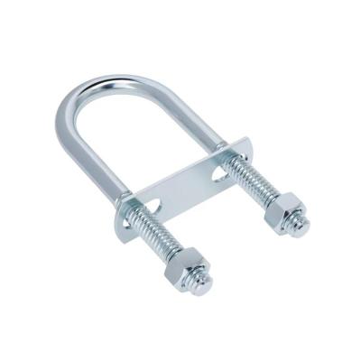 中锦科技 镀锌U型螺栓螺丝带挡板U形管夹管卡 M6*116*163mm 4.8级 套