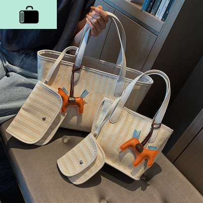 包包女包大容量2020新款潮韩版手提帆布子母包时尚百搭休闲单肩包NEW LAKE女士单肩包