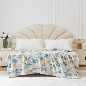 梦洁家纺 亲肤牛奶绒毯:杏花春雨 180*200cm