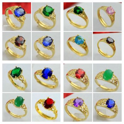 镀金女戒仿黄金镶嵌宝石锆石开口戒指结婚首饰配饰带钻指环多款送女朋友老婆情人节七夕生日礼物