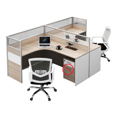 铭威盾职员屏风办公桌椅组合办公室财务桌隔断员工桌椅组合T型两人位含椅(不含柜)