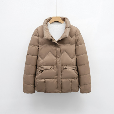新秋冬新款韩版短款羽绒女立领小个子简约休闲外套潮保暖