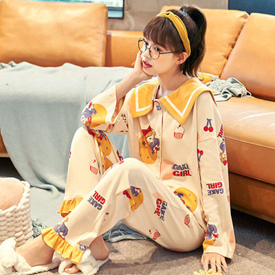 南极人2025年新款睡衣女春秋季纯棉可外穿家居服ins风套装