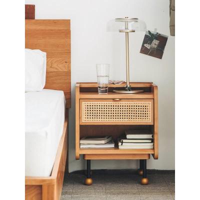 森美人/爱洛床头柜 日式实木储物床边柜简约北欧原木小户型卧室斗柜