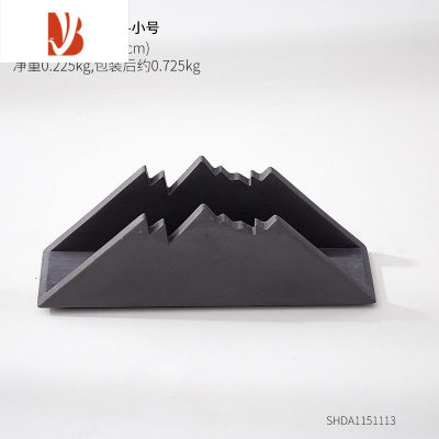 三维工匠餐厅小纸巾盒设计感轻奢酒店商用高级感餐巾餐桌迷你抽纸纸盒 深灰色雪山纸巾架-小号