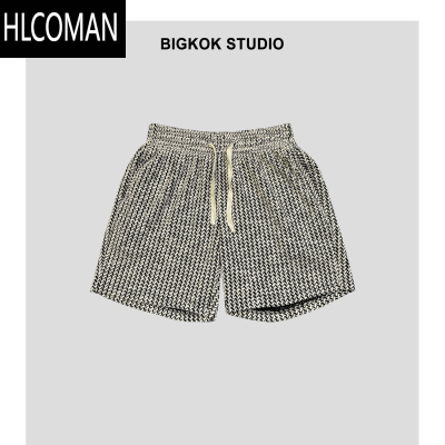 HLCOMAN海与浪 千鸟格子轻奢潮牌短裤男休闲运动春季沙滩四分裤男士花色