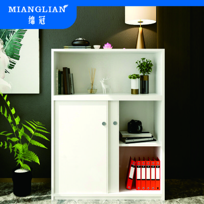 绵冠MIANGUAN文件柜木质打印机柜矮柜档案柜储物柜资料柜推拉移门办公柜子边柜收纳茶水柜