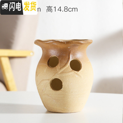 三维工匠创意个性多肉陶瓷花盆多肉拼盘多孔多洞高款老桩法师陶瓷花器绿植 洞洞盆HZ148 大花盆容器