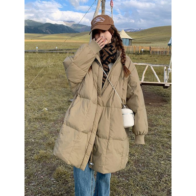 年新款冬季棉衣女中长款加厚百搭宽松棉袄韩版保暖棉服外套潮