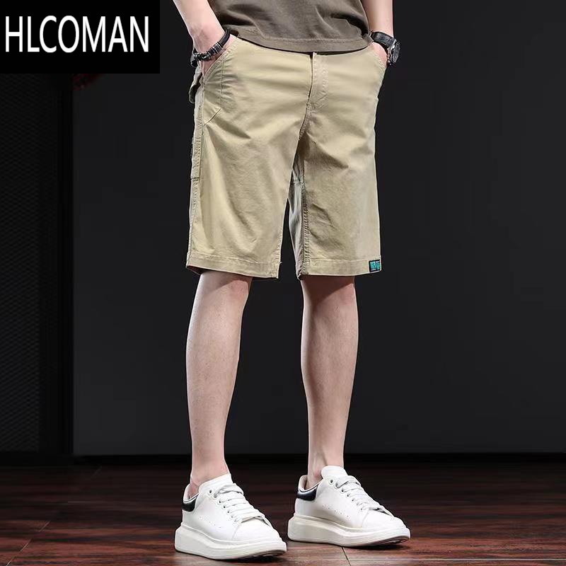 HLCOMAN多袋拼接休闲短裤男夏季潮牌高端工装中裤男5分马裤直筒五分裤子