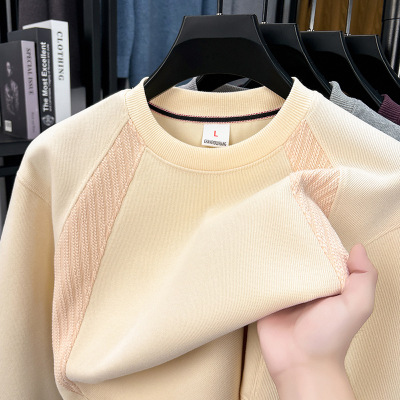 400克加厚圆领男士卫衣秋季新款时尚休闲青年宽松打底衫男