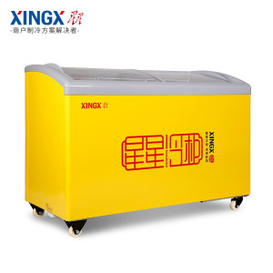 星星(XINGX)SD/SC-246SY雪糕展示柜冰柜商用卧式冷冻柜圆弧玻璃门冷柜超市大容量汤圆海鲜岛柜速冻柜