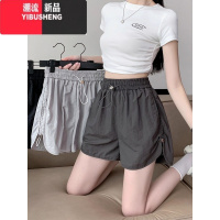 YIBUSHENG美式复古工装短裤女季薄款2024年新款小个子宽松抽绳高腰休闲裤