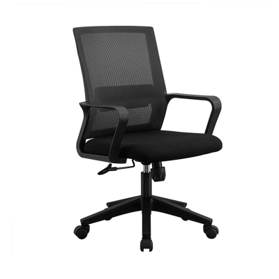 易企采 会议椅办公室接待椅家用电脑椅弓形椅人体工学椅职员升降网布转椅