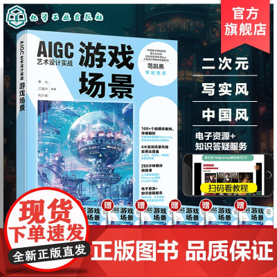AIGC艺术设计实战 游戏场景 100个超清案例详细解析 4大游戏场景风格应用全覆盖 AI初学者入门书籍 传统艺术设计从