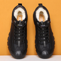 冬季新款2024棉鞋男潮流运动休闲手工缝线高帮羊毛保暖雪地靴加厚