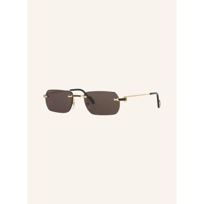 Cartier女士金属镜框矩形金标雕刻滤光类太阳镜配镜盒墨镜25夏季新款