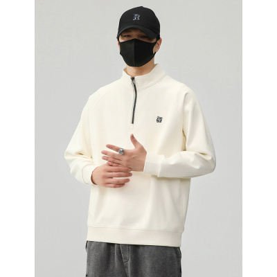 秋季半高领拉链男士卫衣春秋季潮流百搭长袖新款美式潮牌百搭上衣