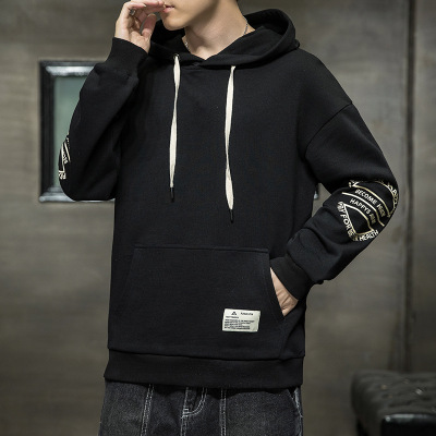 休闲连帽卫衣男春秋季新款韩版ins宽松字母印花上衣男装
