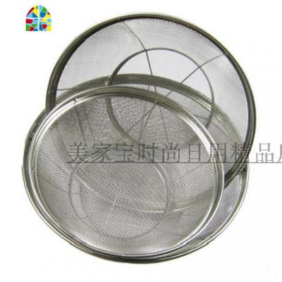304不锈钢圆形水果篮漏水加固家用过滤网篮洗菜洗米篮沥水淘米盆 FENGHOU 24.5cm洗菜篮洗菜篮