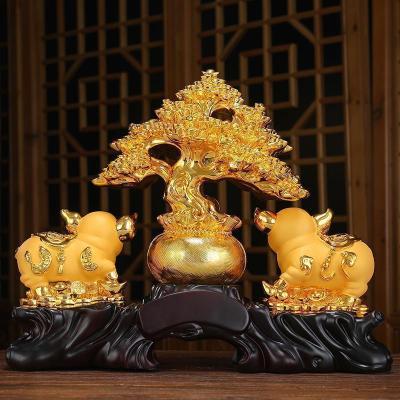 家柏饰(CORATED)财源广进金猪摆件生肖猪发财树店铺开业送礼品收银台吧台摆设