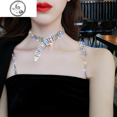 欧美性感满钻锁骨链女日韩网红短款项链脖子饰品choker项圈颈带女 JiMi