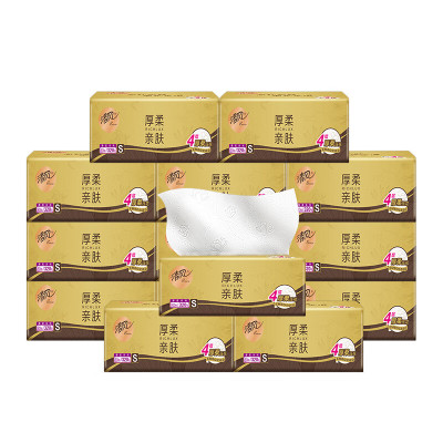 清风厚柔系列4层80抽面巾纸BR10SJ24EN-12包装