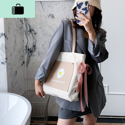 网红夏季大容量包包女2020新款潮小清新帆布包时尚单肩手提托特包NEW LAKE女士单肩包