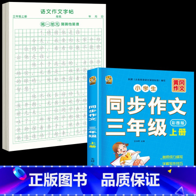 [3年级上册]同步作文+同步作文字帖 [正版]三年级上册同步作文练字帖语文满分作文人教版字帖小学生每日一练2024语文素