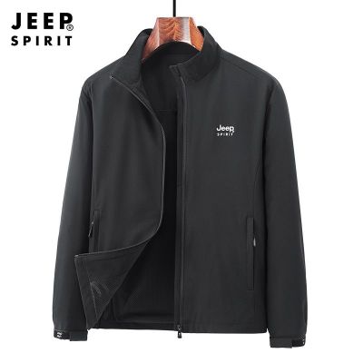 JEEP SPIRIT新款男装夹克简约立领休闲夹克衫男士青年大码夹克