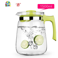 耐热玻璃冷水壶扎壶水壶防爆大号果汁壶凉水壶凉白开泡茶壶 FENGHOU 橙色S23+4个BB291+茶盘