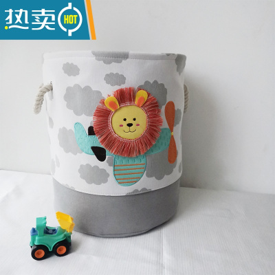 敬平儿童玩具收纳筐箱桶宝宝装放脏衣服篮卡通布艺毛绒收纳器大容量收纳箱