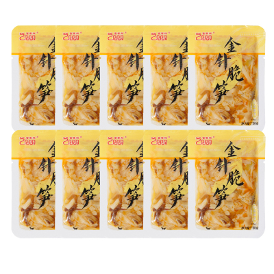 富春龙即食金针菇脆笋30g*10袋装 香辣味 鲜嫩多汁脆爽可口