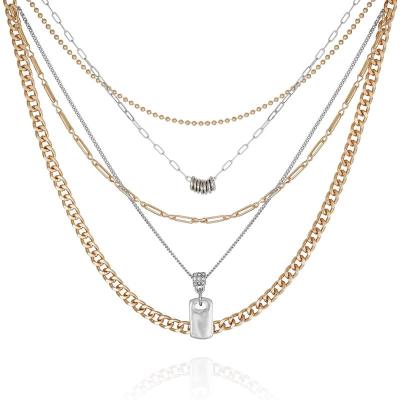 盖尔斯(GUESS)女士两tone拼色玻璃石项链可调节锁扣时尚百搭配饰