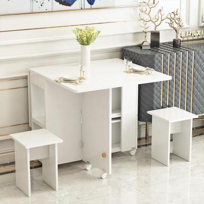 折叠餐桌家用小户型可移动伸缩长方形简易多功能桌椅组合吃饭桌子