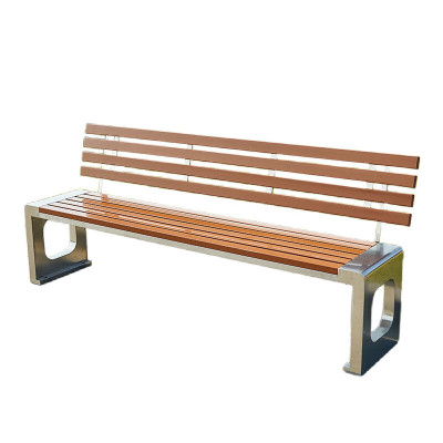 晋舰 公园椅室外简约排椅不锈钢椅子广场休闲椅园林座椅 100回形靠背