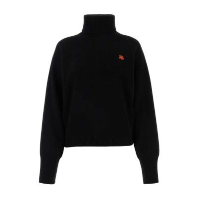 高田贤三(Kenzo)羊毛高领长袖运动毛衣女款舒适保暖罗纹袖口弹力