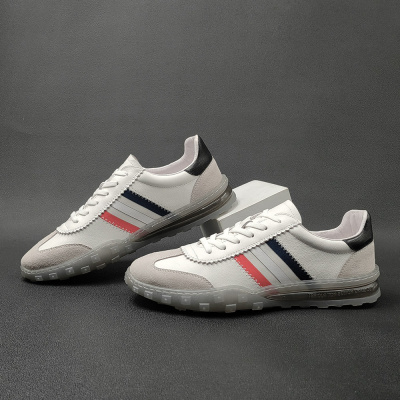 真皮板鞋男款潮流百搭鞋子欧洲站男鞋小白鞋轻奢德训鞋男士平板鞋