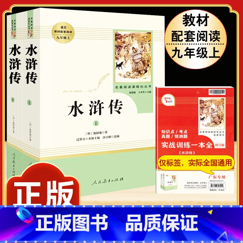 [人教版]水浒传 [正版]九年级下格列佛游记原著无删减完整版初三初中生必读原版课外书阅读人教版中学生读物书籍经典世界名著