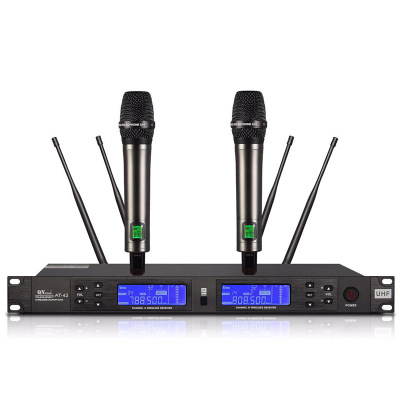 启诺QN-AT42 视频会议 真分集一拖二 无线话筒红外对频手持麦内置天线分配系统单通道AB智