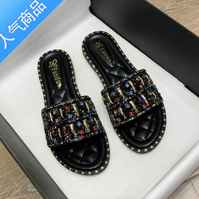 SUNTEK大码拖鞋女外穿平底42孕妇凉鞋夏胖脚宽肥40一43软底防滑凉拖鞋41